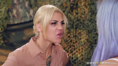 Bonnie Rotten and Zoey Monroe legs on shoulders screw from Hot And Mean by Brazzers